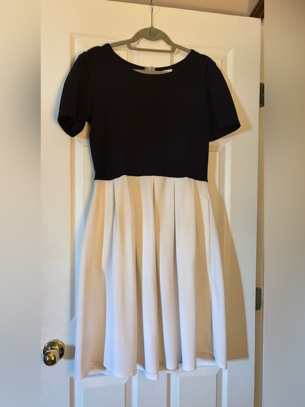 LuLaRoe Black and Cream Fit & Flare Dress